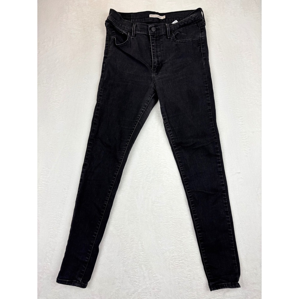 Levis 720 High Rise Super Skinny Jeans Black Faded Denim Womens Size 30